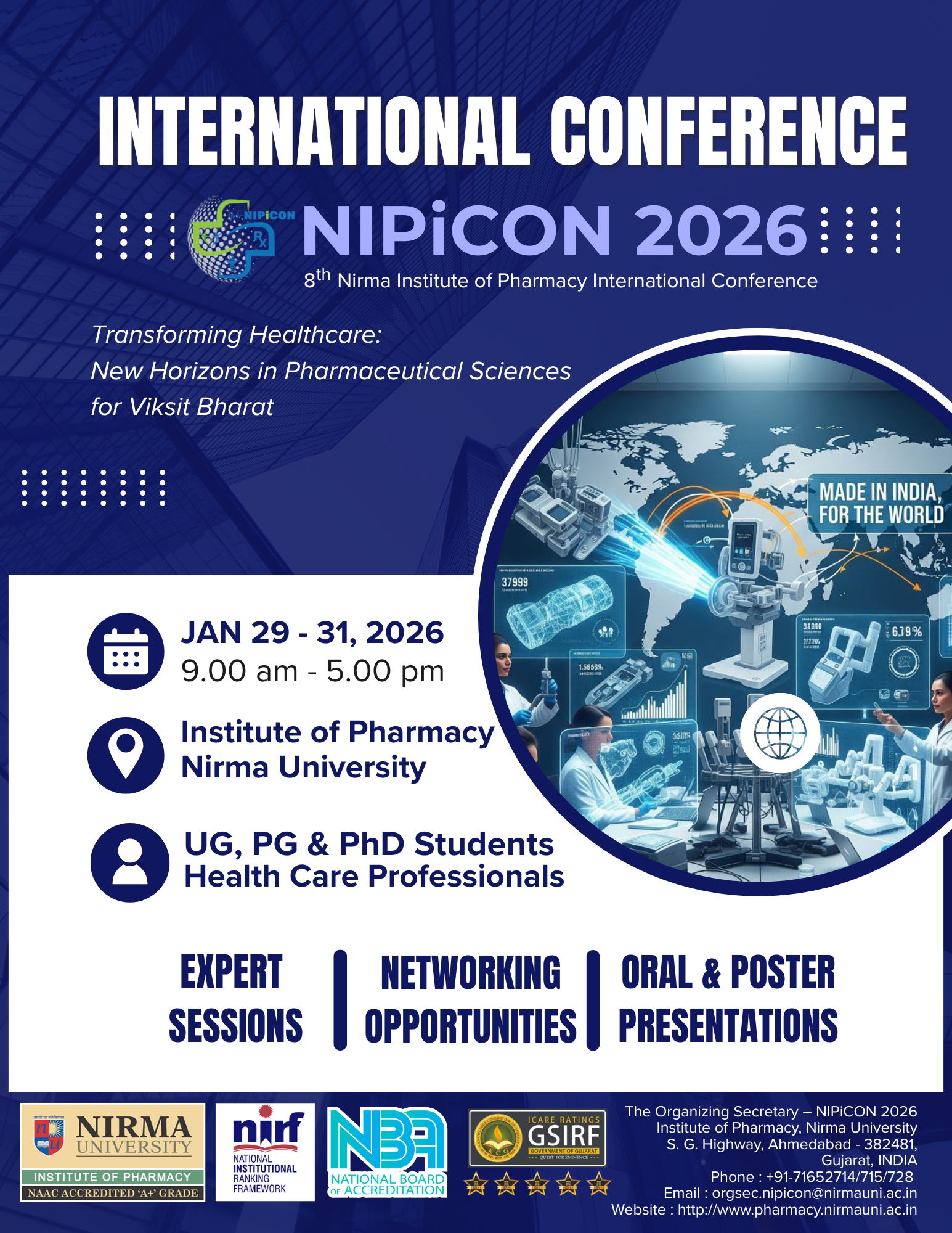 8th Nirma Institute of Pharmacy International Conference (NIPiCON 2026)
